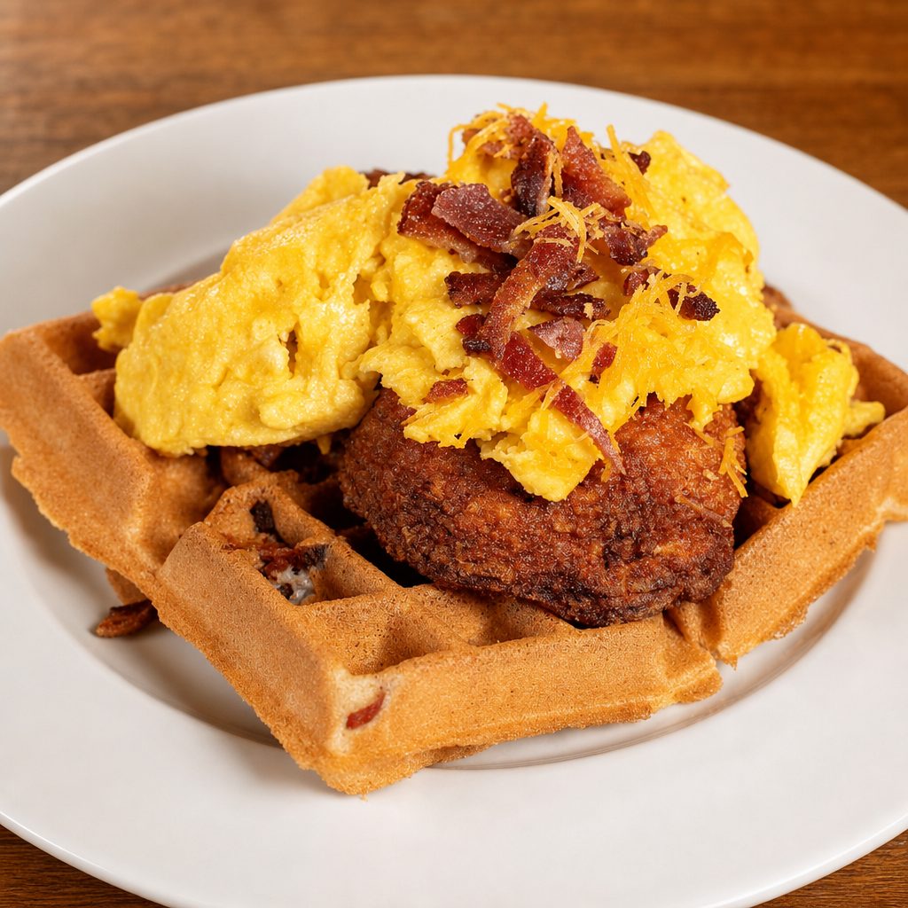Leo's Chix & Bacon Waffle.