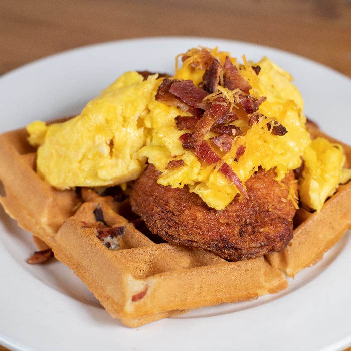 Leo's Chix & Bacon Waffle.